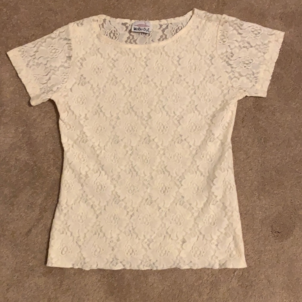 Beautiful Creamy Lace Blouse by Worn Out